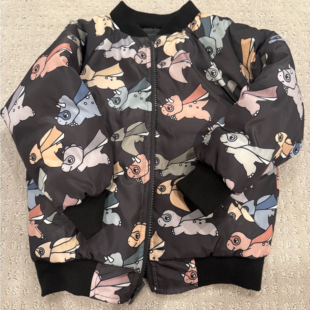 Huxbaby Reversible Bomber Jacket – Dino Print – Baby/Toddler